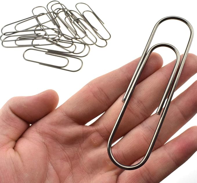 HAHIYO Paperclips 4 inch (100mm) Extra Large Paper Clips Sturdy Bright Black Vinyl Coated Prevent Scratching Tearing The Pages for Bookmark Organize Home Office School 14 Pack