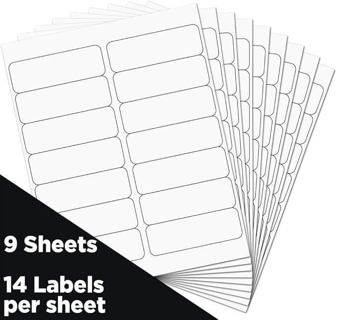 JAM PAPER Shipping Address Labels - Rectangular - 1 1/3 x 4 - White - 126/pack