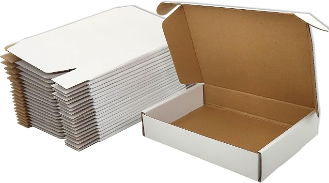 8x6x2 Shipping Boxes Set of 50, White Mailer Corrugated Cardboard Box | for Packaging, Literature, Packing, Mailing, Storage, Small Business, Moving, Gift, Supplies, Quick Fold, Tab Locking