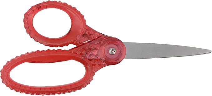 Westcott GEM Crystal-Design 7-Inch Pointed Student Scissors for Ages 12+, Classroom Essential with Comfortable Grip, Ideal for Left or Right Hand, Back to School, School Supplies, Pink