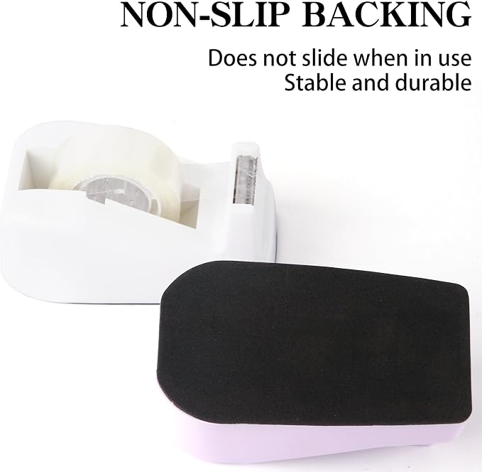 Desktop Tape Dispenser with Nonskid Base,Includes 12Rolls of Tape | [Purple] [Transparent Tape (0.71” x 1000” Per Roll)] [Heavy-Duty Non-Slip Office Tape Dispenser for Home, Office]
