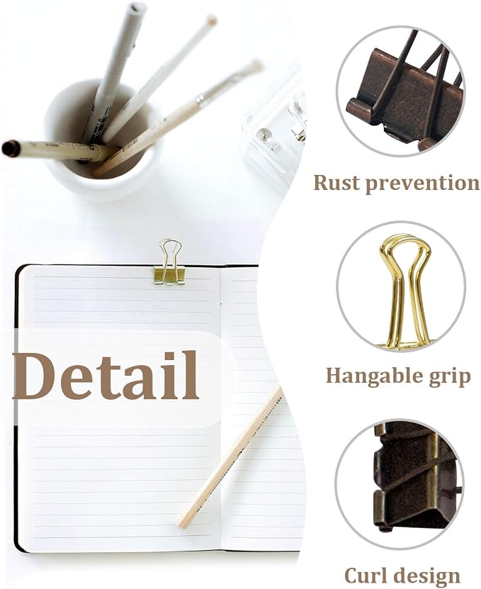 Large Binder Clips 1.25in 12-Pack - Heavy Duty Clamps for Files & Food Bags