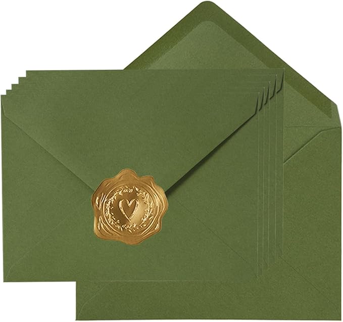 100 Pieces A6 Envelopes Colorful 4x6 Envelopes for Greeting Cards, Birthday, Weddings, Baby Shower Invitation Cards (Olive Green, 6 1/2 x 4 3/4 Inches)