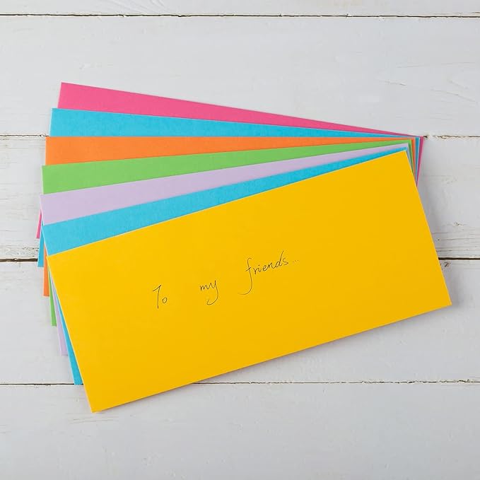 50 Pack Colorful #10 Business Envelopes Self Seal Standard Envelopes for Office Checks, Business, Letter Mailing Invoices, 4.13 x 9.49 Inches