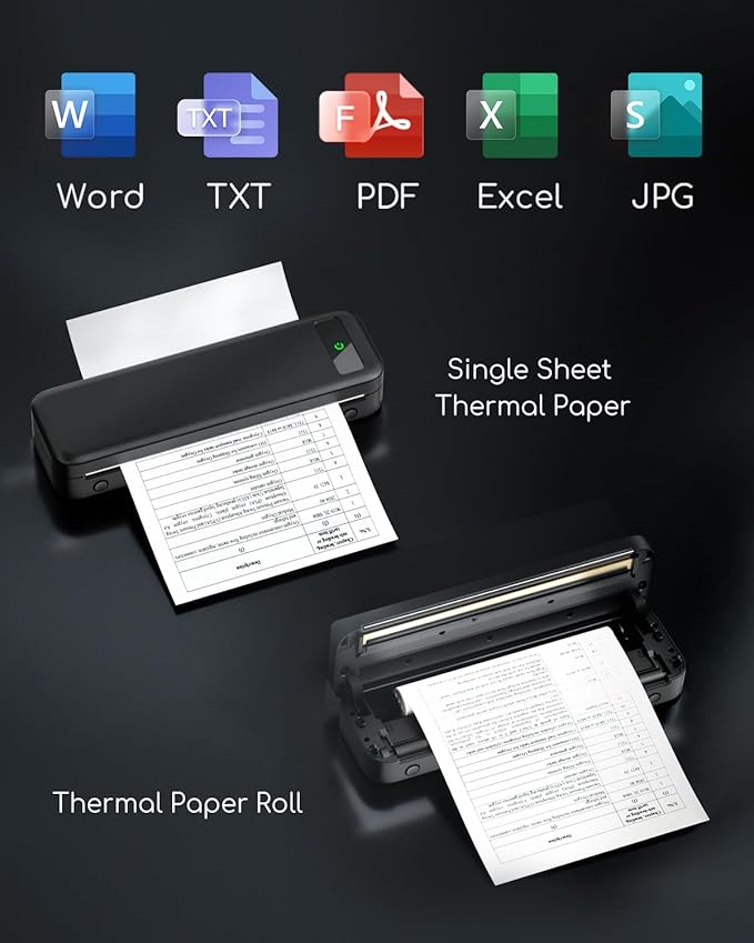 Thermal Paper 8.5" x 11" US Letter Size, 2 Rolls Quick-Dry Thermal Printer Paper, Compatible with A285M A282M A281M M835 M834 M832 Portable Printer