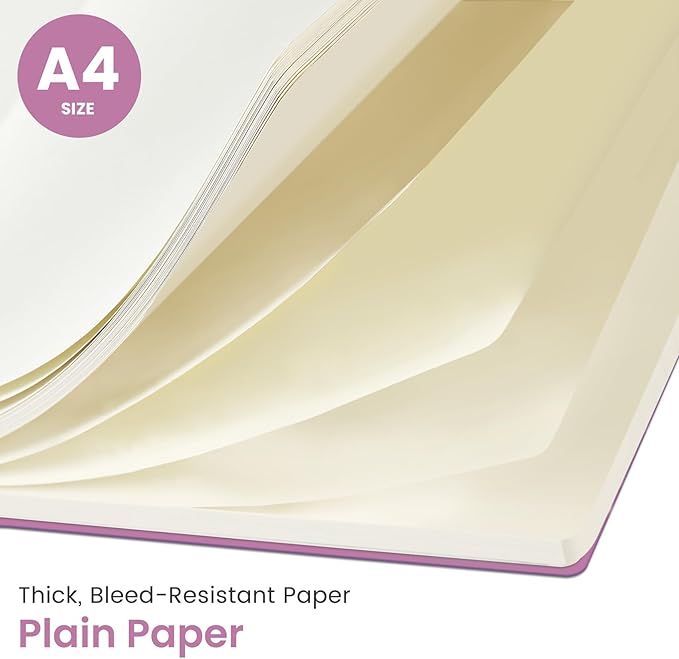 Taja Spiral Blank Notebook, 8.5"x11" Notebooks for Work, Large A4 Journal for Women & Men, Sketch Journal, Journaling Notebook for Writing, Plastic Cover Spiral Journal, Purple