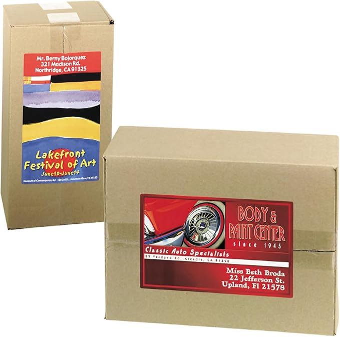 Avery Print-to-the-Edge Printable Shipping Labels, 4.75" x 7.75", Matte White, Sure Feed Technology, Laser & Inkjet Compatible, 50 Blank Labels, Great for Mailing, Branding, and More (6876)