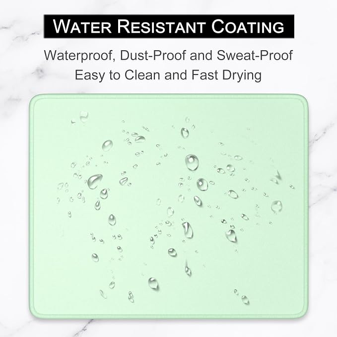 Hsurbtra Mouse Pad, Premium-Textured Square Mousepad 10.2 x 8.3 Inch, Stitched Edge Anti-Slip Waterproof Rubber Pretty Cute Computer Mat for Office Gaming Laptop Women Kids Lake Green