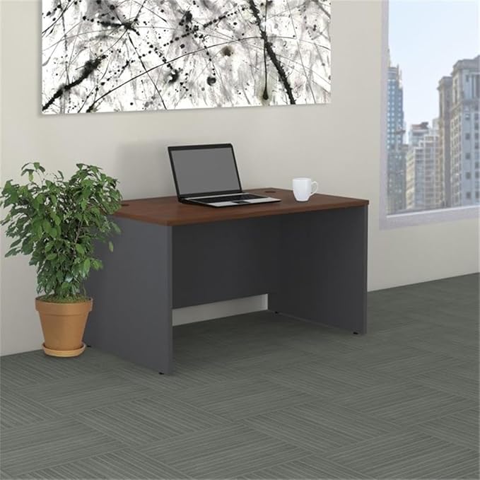 Bush Business Furniture Series C 48W x 30D Shell Desk in Hansen Cherry, Office Workstation for Professional Use, Compact Desktop Solution for Workspace