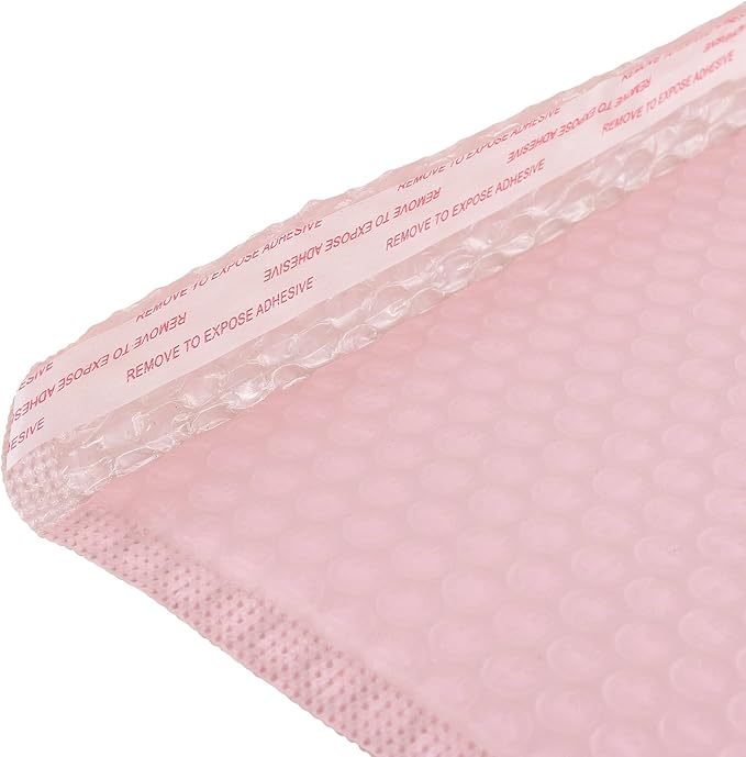 HOZEON 10 x 12 Inch Bubble Mailers 50 Pack - Waterproof Self Seal Padded Envelopes, Light Pink Shipping Bags for Books Clothes, Small Business Packaging