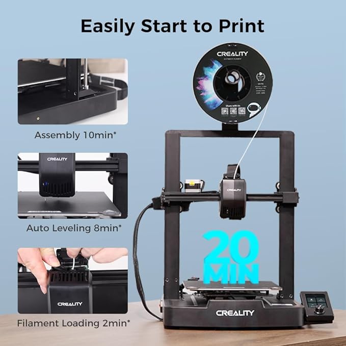 Creality Ender 3 V3 SE 3D Printer, 250mm/s Printing Speed DIY 3D Printers with CR Touch Auto Leveling, Sprite Direct Extruder Auto-Load Filament Dual Z-axis Y-axis, Printing Size 8.66x8.66x9.84 inch