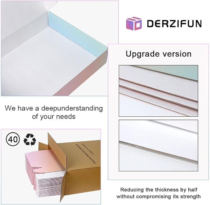 11x8x2 Shipping Boxes Set of 40, Purple Corrugated Cardboard Packaging Box, Shipping Box for Small Business, Literature, Packing Supplies
