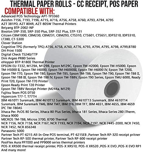 (10 Rolls) 3 1/8 x 230 thermal paper square POS cash register thermal receipt paper rolls bpa free BuyRegisterRolls