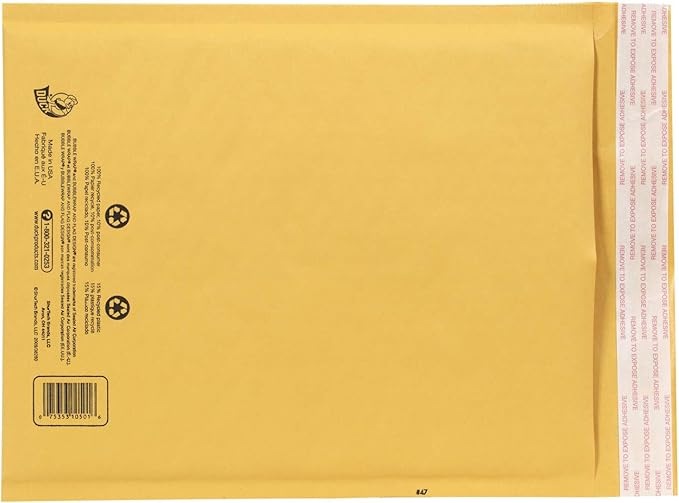 Duck Brand Kraft Bubble Mailers, #2-8.5 x 11 Inches, 5-Pack (284692)