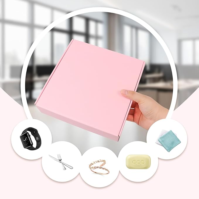 FORBFAN 8x8x2 Pink Shipping Boxes Small 30 Pack, Mailer Boxes for Small Business, Corrugated Cardboard Boxes for Packaging Mailing Shipping