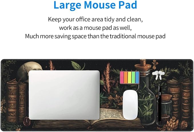 Dark Academia Mouse Pad XL Large Mousepad Non Slip Rubber Base Desk Mat for Laptop Computer Gaming 31.5" X 12"