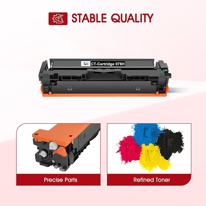 075H 075 Toner Cartridge Set for Canon MF665CDW MF663Cdw LBP646Cdw Printer | Compatible for Canon Color ImageCLASS MF665CDW MF662CDW MF660c LBP647Cdw LBP640c MF660 LBP640 Printer Ink High Capacity BCYM