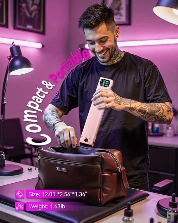 Phomemo M08F Plus Tattoo Stencil Printer with Touchscreen, Bluetooth Tattoo Printer Machine with 10pcs Transfer Paper, Compatible with Phone, Tablet, PC, Tattoo Supplies for Professionals, Pink