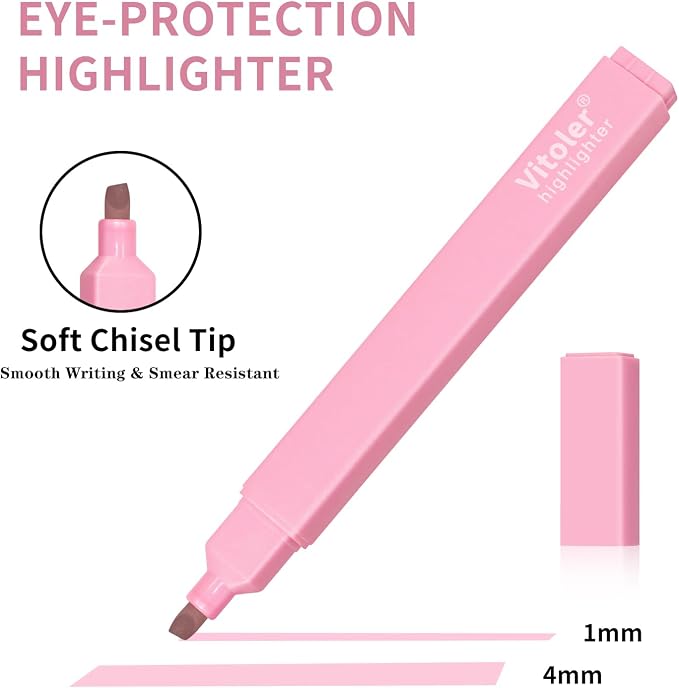 Piochoo Bible Highlighters and Black Ink Pens,Smooth Writing and No Bleed | Soft Chisel Tip Cute Pastel Highlighters 6pcs & 0.5mm Quick-Drying Gel Pens 6pcs for Bible Studying Office School Supplies