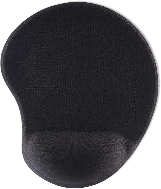 Hama Ergo Mouse Pad - 2-in-1 Desk Mat with Integrated Wrist Rest, Non-Slip Bottom - Black