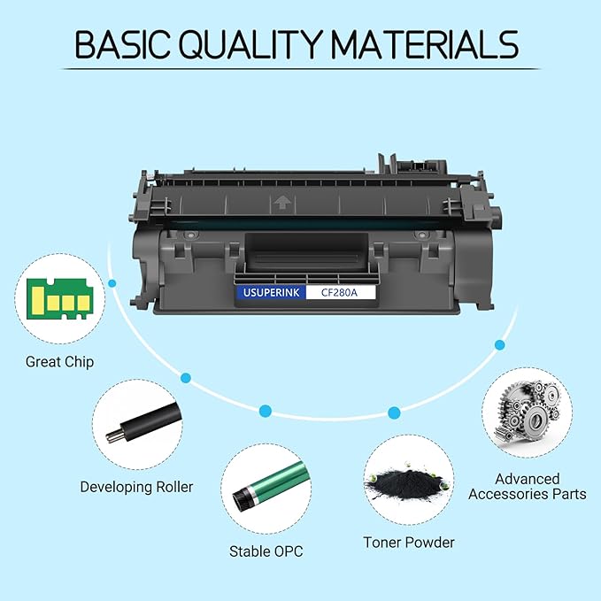 80A Toner Cartridge Black Compatible Replacement for HP CF280A 80A Toner Cartridge for LaserJet Pro 400 M401n M401a M401dn M401d MFP M425dn M401dne M401dw M425dw M401 Printer (2-Pack)