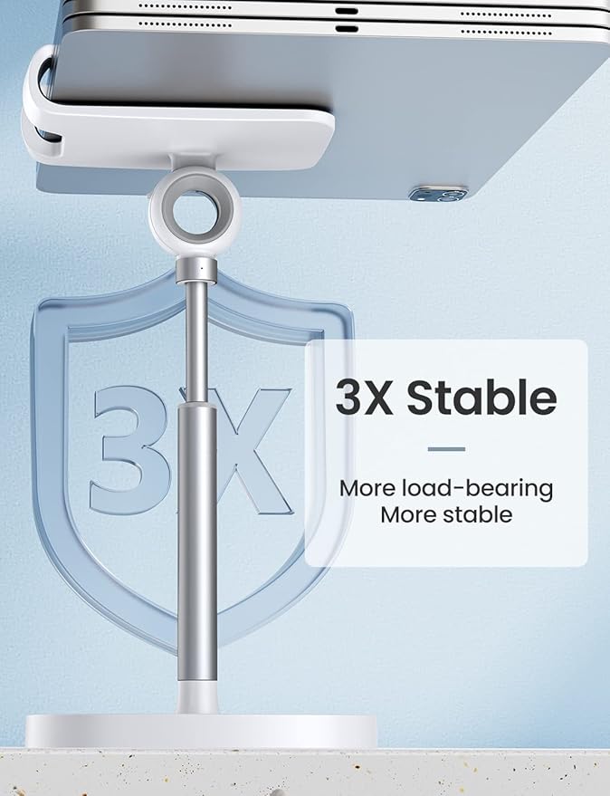 LISEN Cell Phone Stand Adjustable Phone Holer for Desk, Computer Office Desk Accessories for iPhone 16 Holder Women Kitchen Essentials Fits All Mobile Phones Switch Kindle iPads Tablet 4-10in
