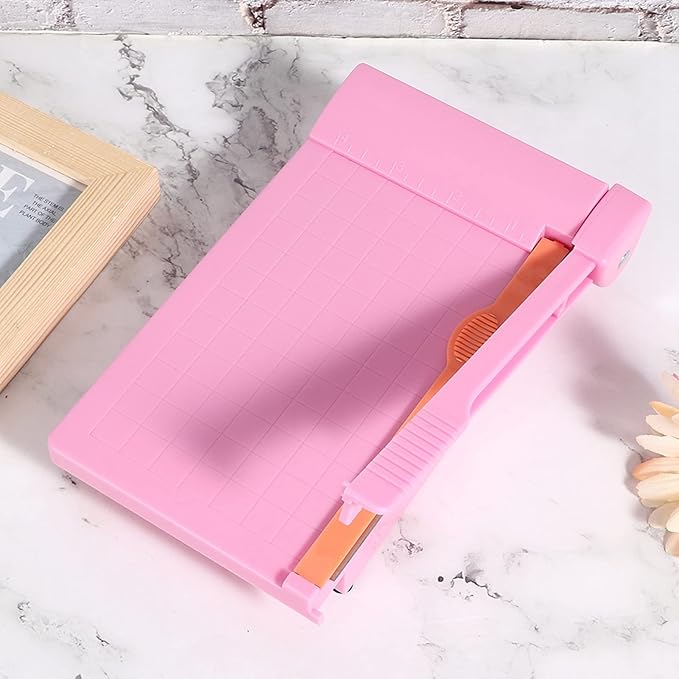 Paper Cutter,Mini Portable Paper Trimmer Card ID Photo Cutting Knife Gridded Photo Trimmer Paper Slicer Paper Cutting Board for Cardstock Scrapbooking