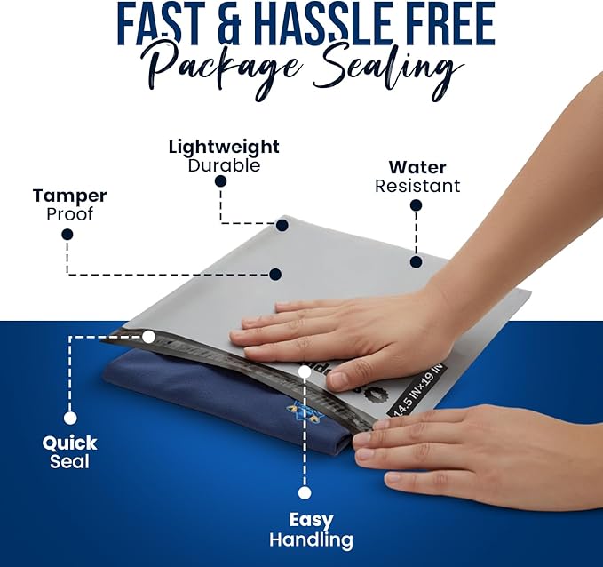 Shippozz 14.5x19 Poly Mailers 200 Pack, Durable Waterproof Polymailers for Shipping Clothes, Self Seal Mailing Bags for Small Business Packaging Supplies, Mailing Envelopes for Books, and Accessories