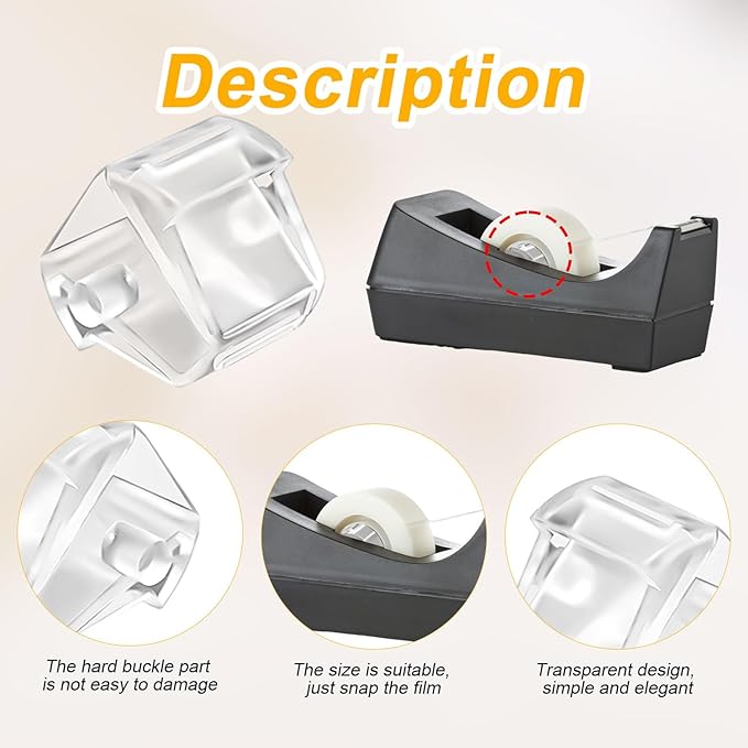 12pcs Tape Dispenser Core, Plastic Tape Dispenser Replacement Core Transparent Tape Dispenser Roll Insert Tape Dispenser Parts for Office Home School Supplies