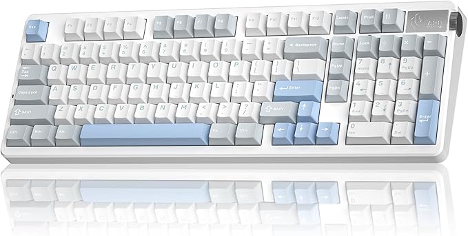 LEOBOG A98-96% Mechanical Keyboard Wireless, Tri-Mode BT5.0/2.4GHz/USB-C, Creamy Keyboard with Number Pad, Gasket Structure Hot Swappable, Custom Gaming Keyboard RGB Backlit with Knob for PC