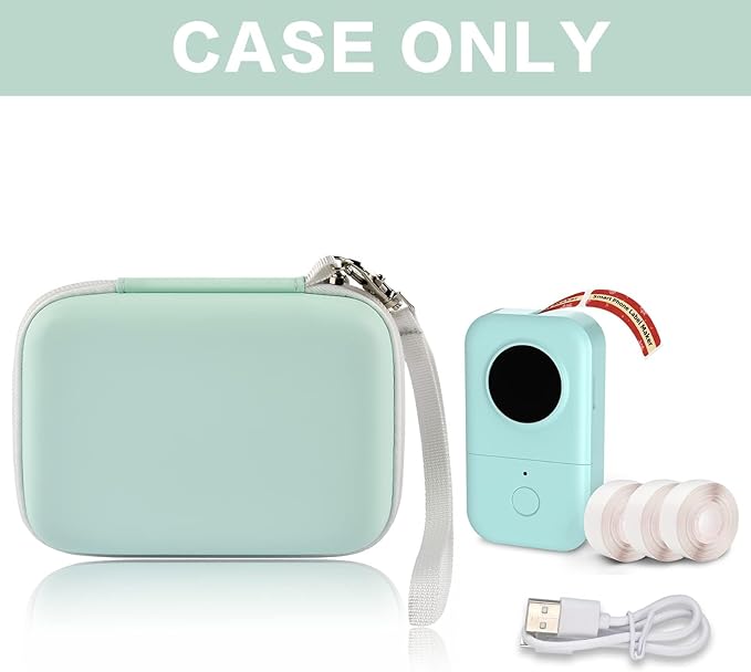 PAIYULE Hard Carrying Case for Phomemo D30 D35 Label Maker, Label Printer Case for Nelko P21, for NIIMBOT D110 D11, for Marklife P11 P12, for SUPVAN E10, Protective EVA Storage Bag with Mesh Pocket