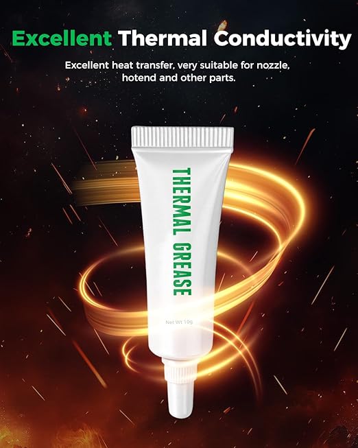 Creality 3D Printer Thermal Grease, 350°C High-Temperature Resistant Paste, Excellent Thermal Conductivity, Non-Conductive, for 3D Printer Hotend/Nozzle, Suitable for All FDM 3D Printer (1 Pack)