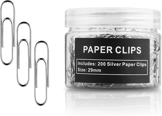 Paper Clips, 200 Pack, Paperclips, Paper Clip, Suitable for Office, School, and Daily use, Also Used for Daily DIY, Clip(Silver)