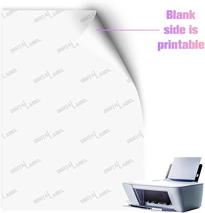 Koala Printable Vinyl Sticker Paper for Inkjet Printers - 20 Sheets Glossy White Water-Resistant Adhesive Label Paper - 8.5x11 Inch, Tear-Resistant, Removable