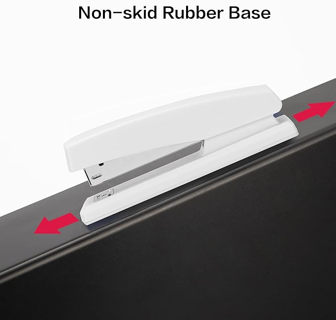 Deli Stapler, Desktop Stapler, Office Staplers, 25 Sheet Capacity, Includes 1000 Staples and Staple Remover, White