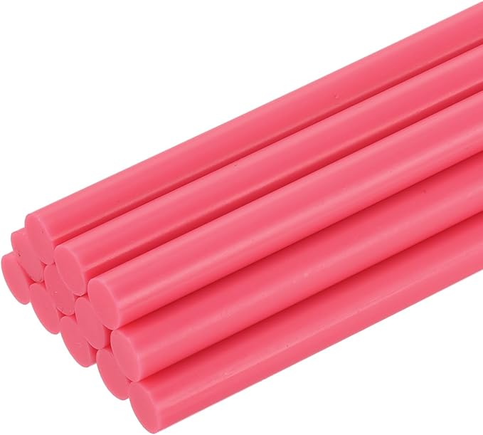 uxcell 12pcs Mini Hot Glue Sticks for Glue Gun 0.27 x 4 Inch Small Glue Sticks, 7 x 100mm Pale Red