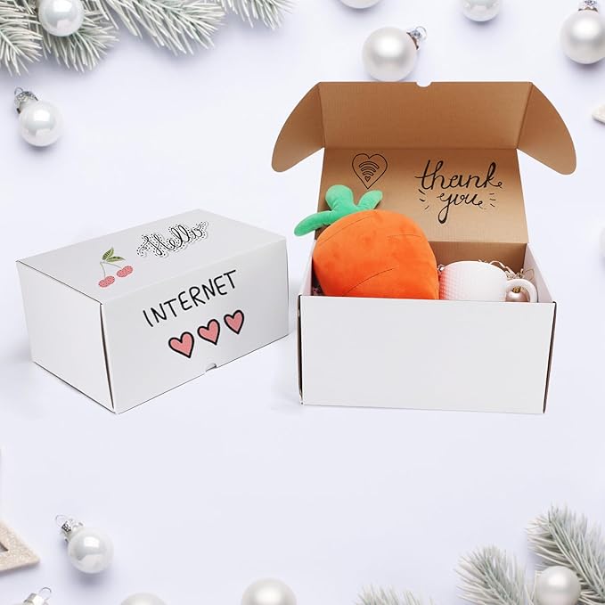ZBEIVAN 12x8x6 White Shipping Boxes Set of 15, Corrugated Cardboard Mailer Boxes for Packaging Small Business Mailing Gifts