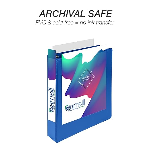 Samsill Durable 1.5 Inch Binder, D Ring Binder, 100% Recycled Chipboard, Blueberry