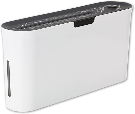 Asmix B08W Paper Shredder for Home use Office, White Compact Design, 2 Sheet Crosscut Paper, 10 Mins Running Time 14.7" × 7.2" × 3.7"