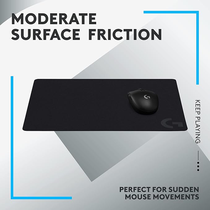 Logitech G240 Cloth Gaming Mouse Pad, Optimized for Gaming Sensors, Moderate Surface Friction, Non-Slip Mouse Mat, Mac and PC Gaming Accessories, 340 x 280 x 1 mm