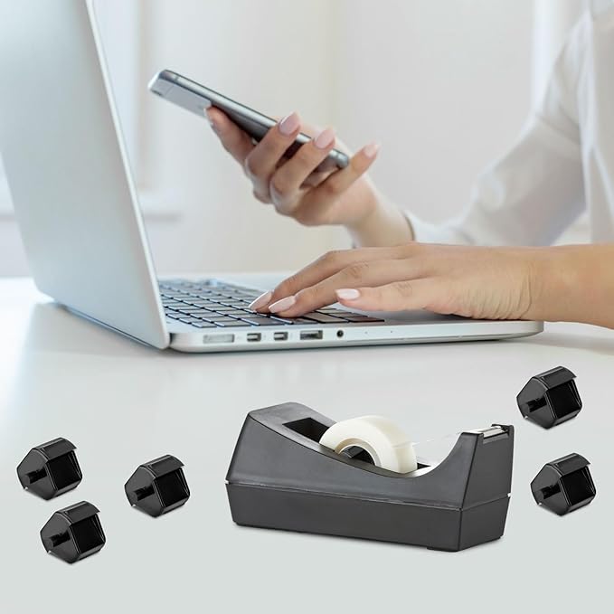 12pcs Tape Dispenser Core, Plastic Tape Dispenser Replacement Core Transparent Tape Dispenser Roll Insert Tape Dispenser Parts for Office Home School Supplies