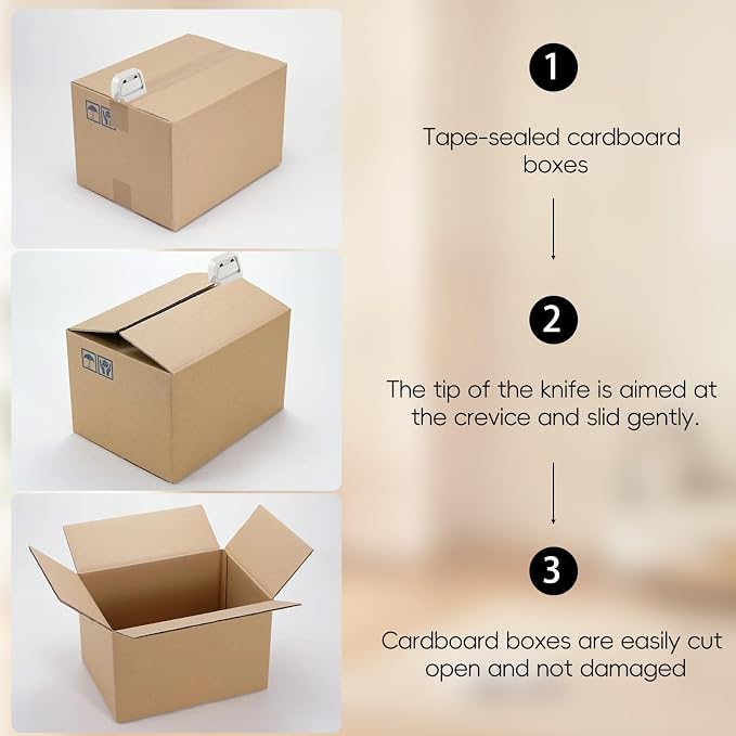 Box Cutter | Cut Corners Like Pro | Safe Ceramic Box Cutter Lasting 12x Longer than Metal | Box Opener | 1 Pack Light Gray