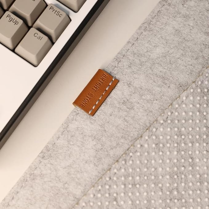 Bright Stone Felt Desk Mat,Non-Slip Mouse Pad, 35.4"x15.7" Office Supplies Desk Protector, Desk Accessories for Home and Office (Light Gray)