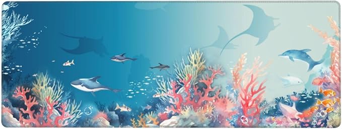 Underwater World Mouse Pad XL Large Mousepad Non Slip Rubber Base Desk Mat for Laptop Computer Gaming 31.5" X 12"