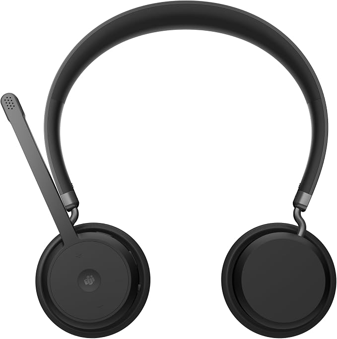 Lenovo Wireless VoIP Headset Teams Certified, Noise-Canceling Mic, Bluetooth 5.3 Multipoint, USB-A Receiver, 31-Hour Talk & 60-Hour Playback, Lightweight Over-Ear Design, Replaceable Earcups