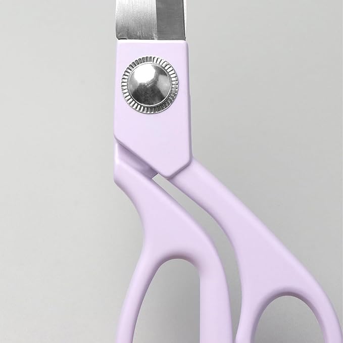 8" Purple Fabric Sewing Scissors, Cute Heavy Duty Shears | Stainless Steel Home Office & DIY Crafts Scrapbooking