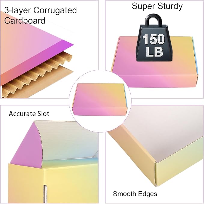 Shipping Boxes for Packaging 9x6x4", 30 Pack Colorful Corrugated Cardboard Boxes, Medium Mailing Boxes for Small Business
