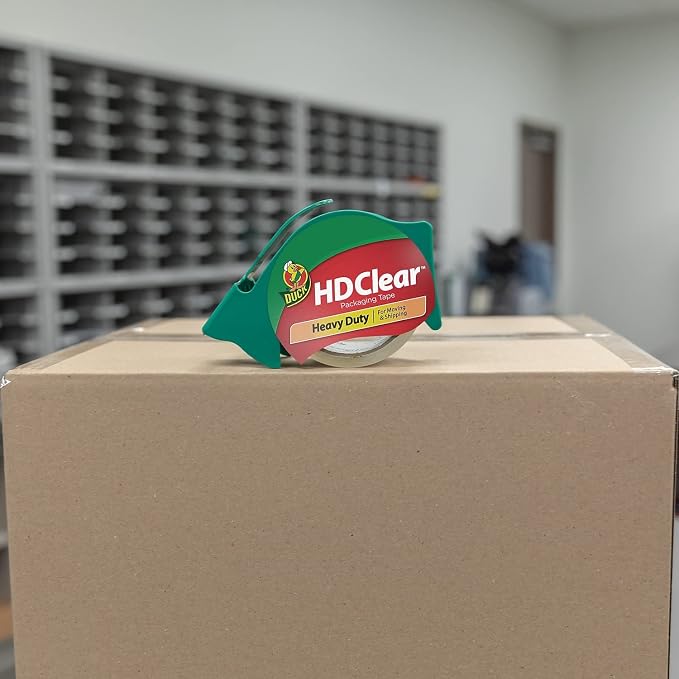 Duck Brand HD Clear Heavy Duty Packaging Tape; 1.88 Inches x 54.6 Yards, Clear, 8 Pack (282195)