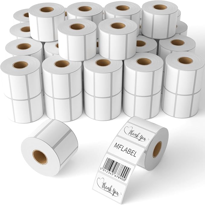 MFLABE 300 Rolls of 1000 2-1/4 x 1-1/4 Inch Direct Thermal Perforated Shipping Labels,SKU Labels