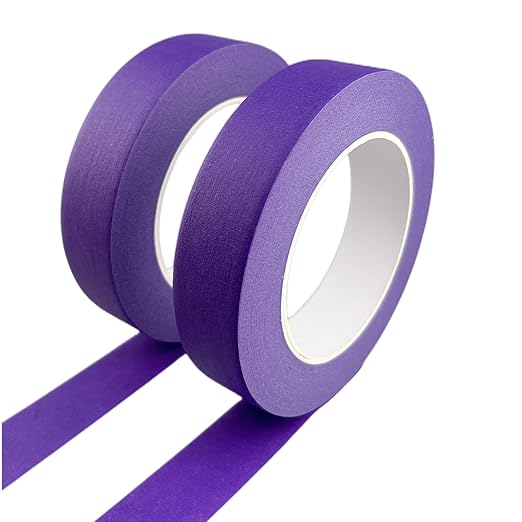 Purple Masking Tape, 1 Inch x 55 Yards, 2 Rolls, Painters Tape for Painting, Home, Office, School Stationery, Arts, Crafts, Decoration